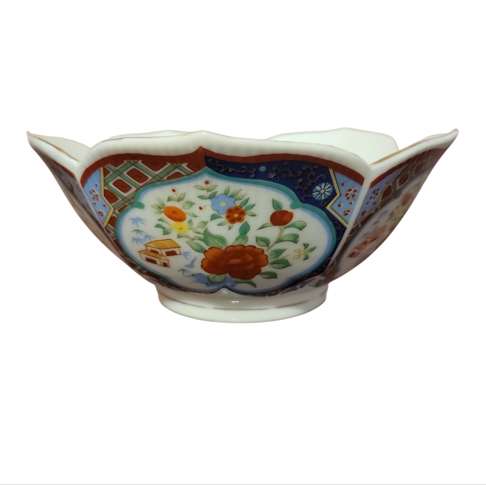Japanese Sakura Ware Handcrafted Porcelain Elegant Floral Decorative Bowl VTG‎